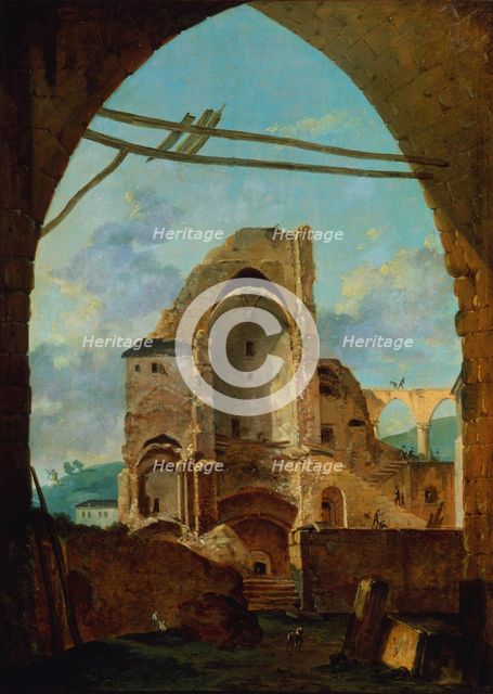 'The Demolition of the Abbey of Montmartre', c1740-1800.  Artist: Louis Gabriel Moreau