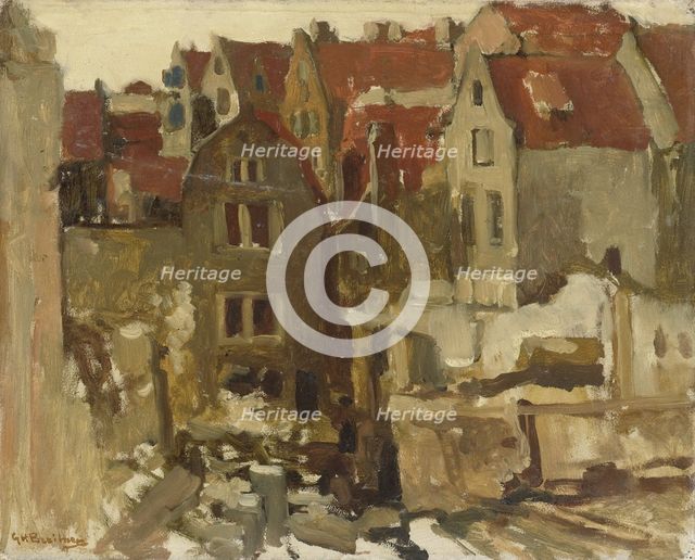 The Demolition of the Grand Bazar de la Bourse on the Nieuwendijk, Amsterdam, 1893-1897. Creator: George Hendrik Breitner.