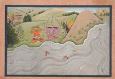 The Demon Marichi Tries to Dissuade Ravana... from a dispersed Ramayana series, ca. 1780. Creator: Unknown