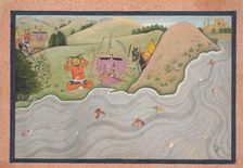 The Demon Marichi Tries to Dissuade Ravana... from a dispersed Ramayana series, ca. 1780. Creator: Unknown
