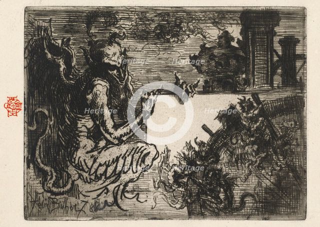 The Demon Printer, 1878. Creator: Felix Hilaire Buhot.