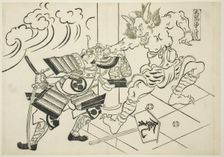 The Demon Shutendoji of Mount Oe (Oeyama Shutendoji), from the series "Famous..., c. 1705/06. Creator: Okumura Masanobu