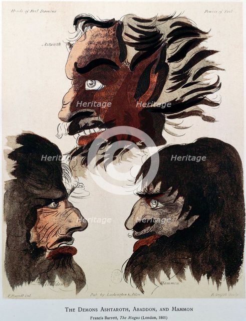 'The Demons Ashtaroth, Abaddon and Mammon', 1801. Artist: Unknown