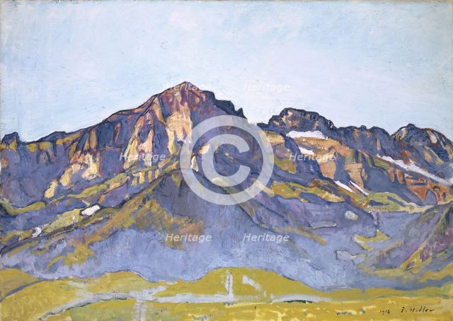 The Dents Blanches at Champéry in the Morning Sun, 1916. Creator: Hodler, Ferdinand (1853-1918).