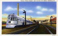 The Denver Zephyr at Galesburg Station, Illinois, USA, 1940