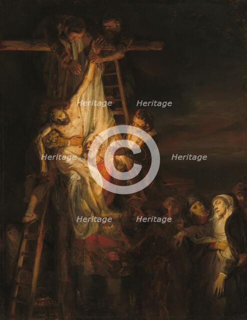 The Descent from the Cross, 1650/1652. Creators: Constantijn van Renesse, Workshop of Rembrandt.