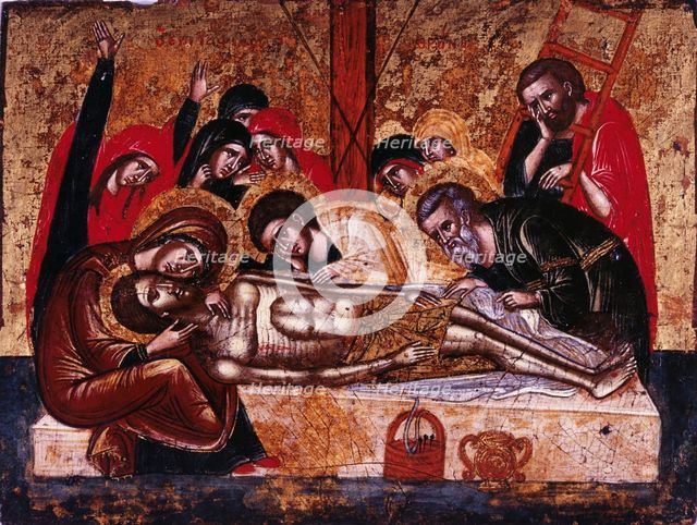 The Descent from the Cross. Artist: Greek icon 
