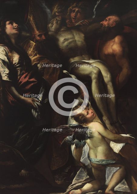 The Descent from the Cross with Saints Mary Magdalene, Augustine, Jerome and Angels, c. 1618. Artist: Procaccini, Giulio Cesare (1574-1625)