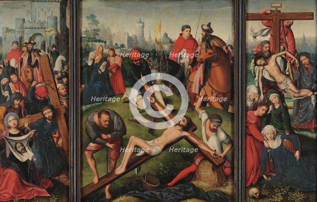 The Descent from the Cross. Triptych. Creator: Coffermans, Marcellus (1520-1578).