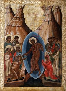 The Descent into Hell, early 16th century. Creator: Russian icon