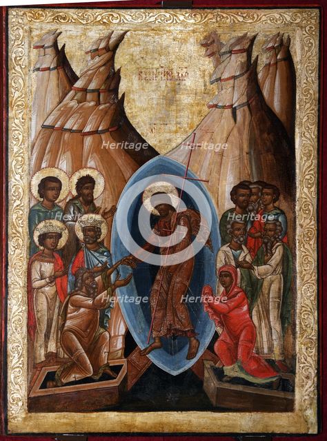 The Descent into Hell, Early16th cen.. Artist: Russian icon  