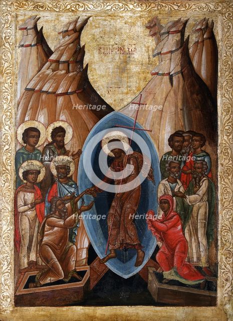 The Descent into Hell, Early16th cen.. Artist: Russian icon  