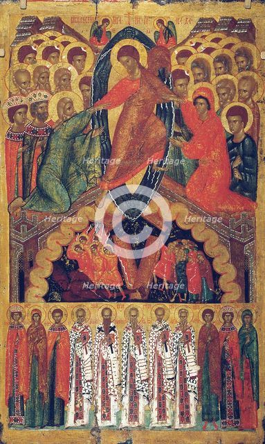The Descent into Hell, with Selected Saints, late 15th century.  Creator: Russian icon.
