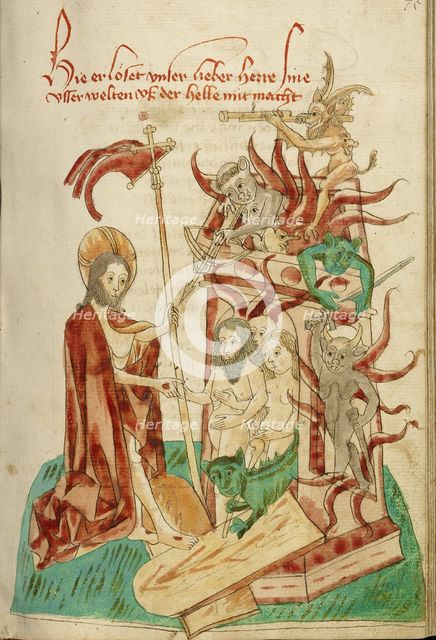 The Descent into Limbo; Barlaam und Josaphat, 1469. Creators: Hans Schilling, Diebolt Lauber.