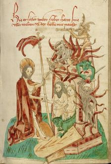 The Descent into Limbo; Barlaam und Josaphat, 1469. Creators: Hans Schilling, Diebolt Lauber