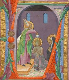 The Descent into Limbo; Bute Psalter, text and illumination about 1330. Creator: Atelier of the Passion Master