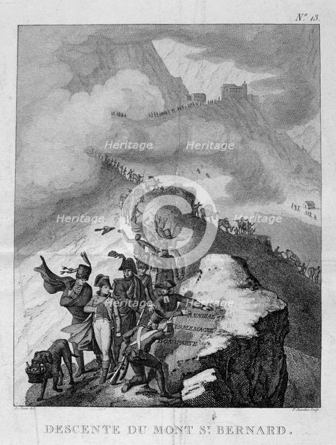 'The descent of Mount St Bernard', 1800. Artist: Anon