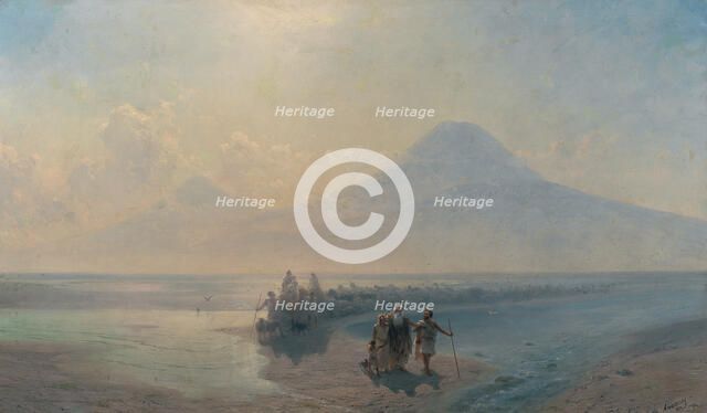 The Descent of Noah from Mount Ararat. Artist: Aivazovsky, Ivan Konstantinovich (1817-1900)