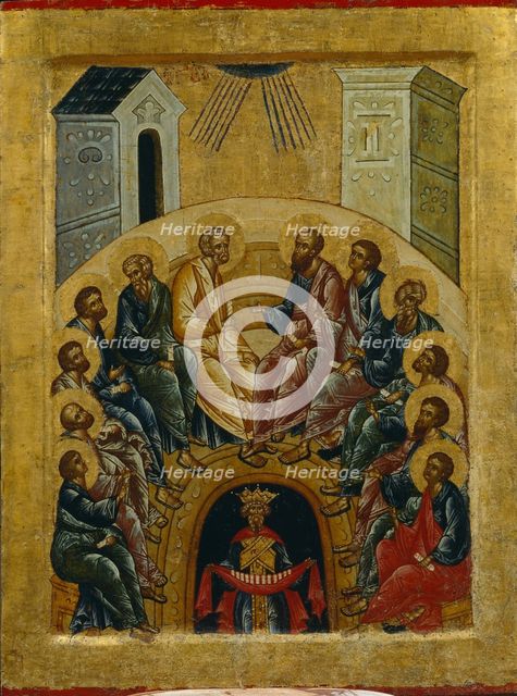 The Descent of the Holy Spirit, 1497. Artist: Russian icon  