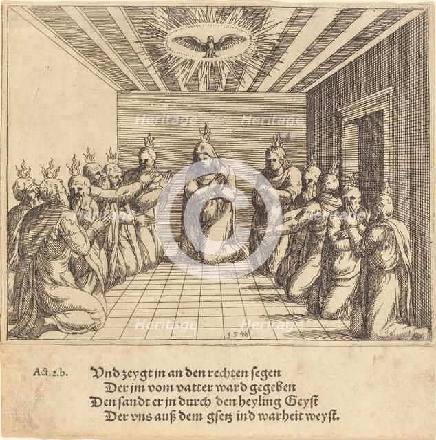 The Descent of the Holy Spirit, 1548. Creator: Augustin Hirschvogel.