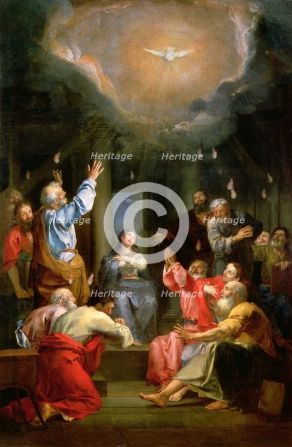 The descent of the Holy Spirit (Pentecost).
