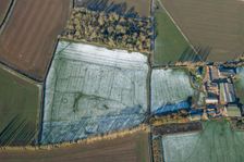 The deserted medieval village of Coates showing as earthworks highlighted by snow, Coates..., 2024. Creator: Robyn Andrews