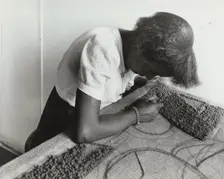 The design and execution of a hooked rug, as taught by the Art Teaching Division of the..., 1940. Creator: Unknown