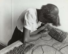 The design and execution of a hooked rug, as taught by the Art Teaching Division of the..., 1940. Creator: Unknown