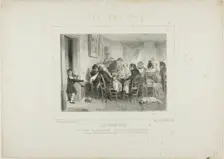 The Dessert: My eldest is full of spirit!...he is very advanced for his age...I intend to ..., 1837. Creator: Auguste Raffet