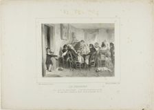 The Dessert: My eldest is full of spirit!...he is very advanced for his age...I intend to ..., 1837. Creator: Auguste Raffet
