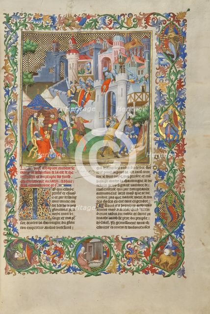 The Destruction of Jerusalem; Des cas des nobles hommes et femmes, about 1413-1415. Creators: Boucicaut Master, Workshop of the Boucicaut Master.
