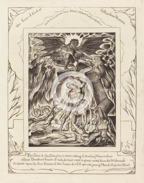The Destruction of Job's Sons, 1825. Creator: William Blake.