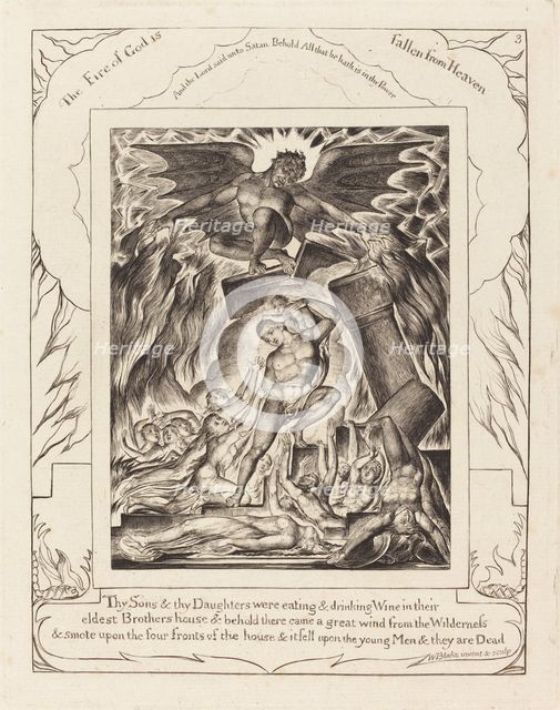 The Destruction of Job's Sons, 1825. Creator: William Blake.