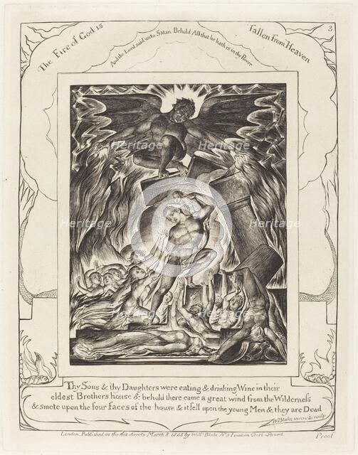 The Destruction of Job's Sons, 1825. Creator: William Blake.