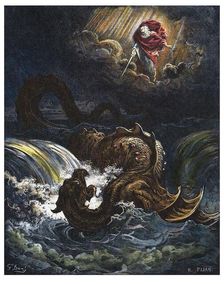 The Destruction of Leviathan (after Gustave Doré), 1866. Creator: Pisan, Héliodore (1822-1890)
