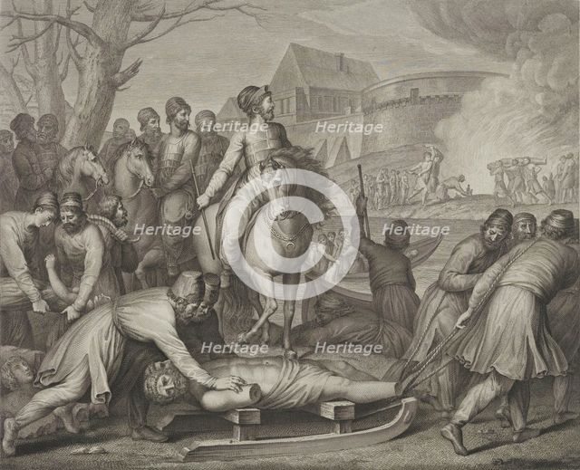 The destruction of pagan gods by Mieszko I of Poland, Late 18th century.