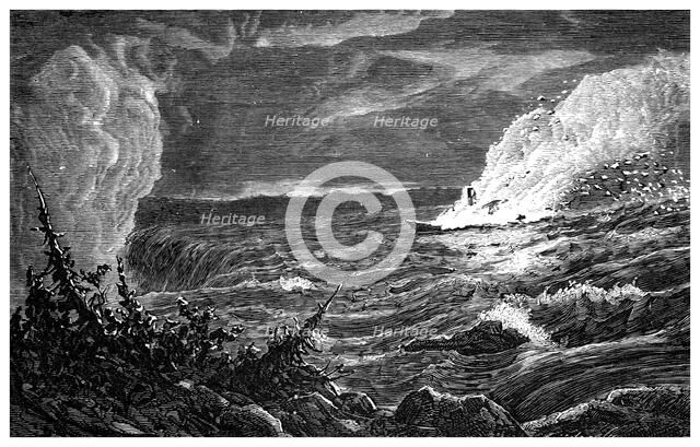 The Destruction of the 'Caroline', 1837, (c1860). Artist: Unknown