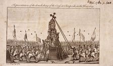 The destruction of the Cheapside Cross, London, 1793. Artist: Anon