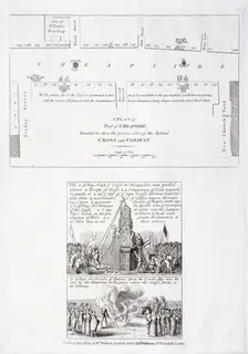 The destruction of the Cheapside Cross, London, 1809. Artist: Anon