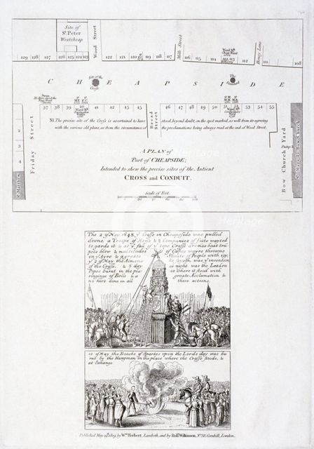 The destruction of the Cheapside Cross, London, 1809.  Artist: Anon