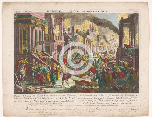 The destruction of the city of Jerusalem, 1755-1779. Creator: Unknown.