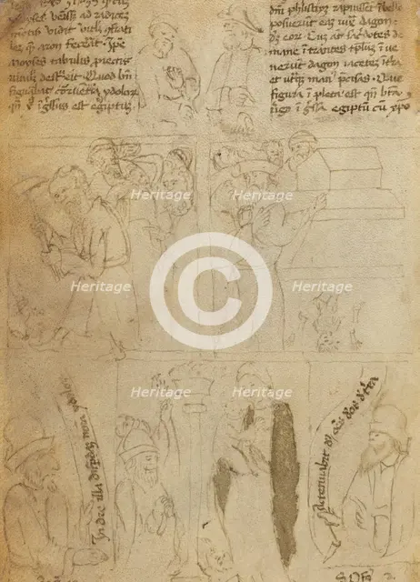 The Destruction of the Egyptian Idols [verso], early 15th century. Creator: Unknown.