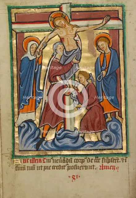 The Deposition, about 1190-1200; text added about 1480-1490. Creator: Unknown.