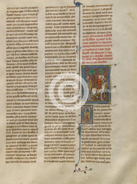 The Departure and Journey of Sadoch and Celynde, about 1320-1340. Creator: Unknown.