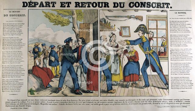 'The Departure and Return of the Conscript', 19th century. Artist: Unknown