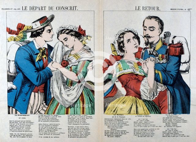 'The Departure and Return of the Conscript', 19th century. Artist: Unknown