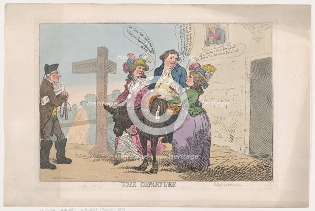 The Departure, April 29, 1784., April 29, 1784. Creator: Thomas Rowlandson.