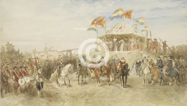 The departure of the Spanish garrison from Den Bosch after the surrender to Frederik Hendrik in 1629 Creator: Charles Rochussen.