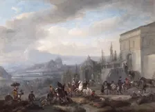 The Departure of a Hawking Party c1650s. Creator: Philip Wouverman