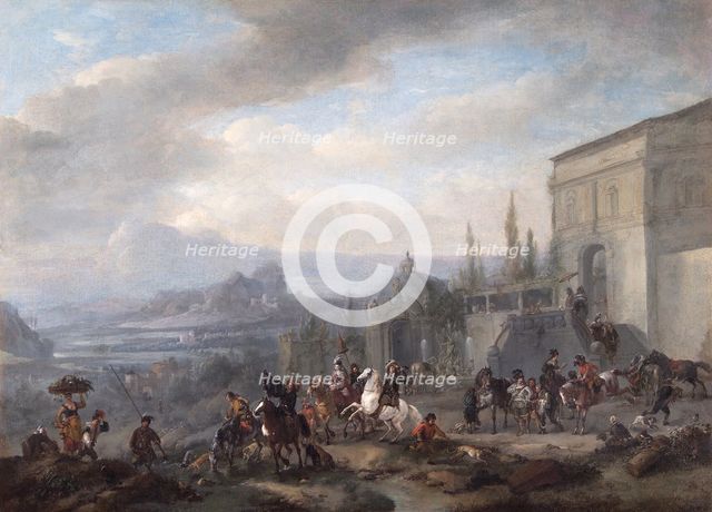 'The Departure of a Hawking Party', c1650s. Creator: Philip Wouverman.